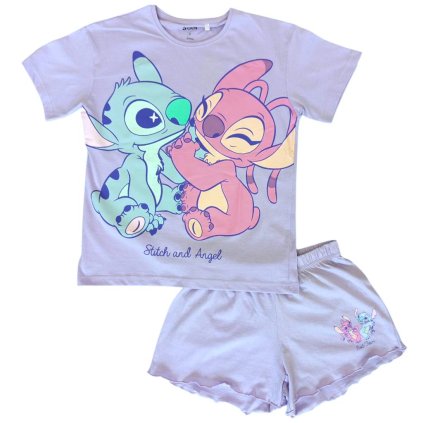 Stitch krátké pyžamo v lille barvě