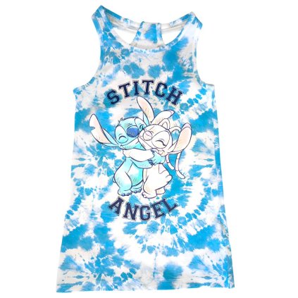 Stitch šaty batikované modré