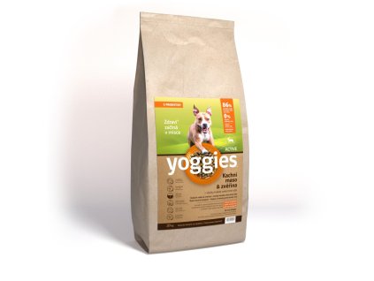 Yoggies Active Kachní maso&zvěřina, granule lisované za studena s probiotiky