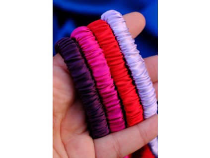 Nejtenčí řasená čelenka - hedvábná