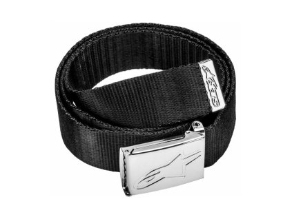 Pásek AGELESS WEB BELT, ALPINESTARS (černý/ chrom přezka, textil)