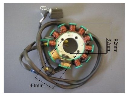 Stator zapaľovania 11 cievok, 6 žilové, 3 bodové uchytenie (65-996)