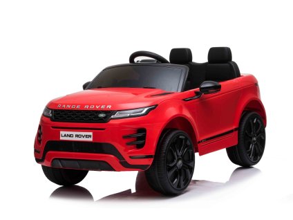 Zánovné elektrické autíčko Range Rover EVOQUE, Jednomiestne, červené, Koženkové sedadlá, MP3 Prehrávač s USB/SD, Pohon 4x4, Batéria 12V10AH, EVA kolesá, Odpružené nápravy, Kľúčové trojpolohové štartovanie, 2,4 GHz Bluetooth Diaľkový Ovládač,