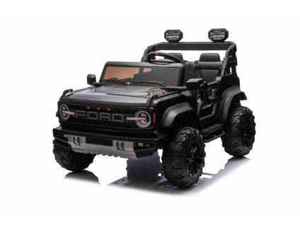 Elektrické autíčko Ford Bronco XL s pohonom zadných kolies, licencované (Dvojmiestne), čierne, Lítiová batéria, Vysoký podvozok, Dve sedadlá, Odpružená zadná náprava, 2,4 GHz Diaľkový ovládač, MP3 prehrávač so vstupom USB, LED svetlá