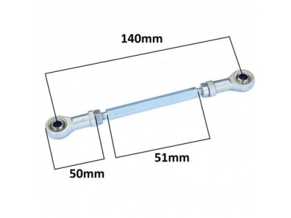 Spojovacia tyč riadenia pre miniquad