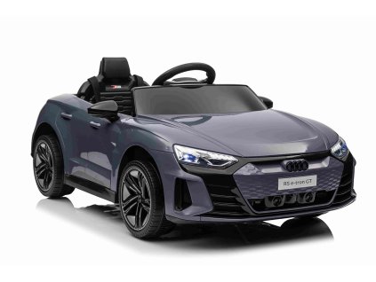 Elektrické autíčko Audi RS E-tron GT 12V, sivé, široké jednomiestne sedadlo, 2,4 GHz diaľkové ovládanie, USB / AUX Vstup, Bluetooth, Odpruženie, Lítiová batéria, LED svetlá, 2 X 25W Motor, ORIGINÁL licencia