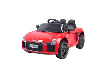 Elektrické autíčko Audi R8 small, 12V, 2,4 GHz dialkové ovládanie, USB / SD Vstup, odpruženie, 12V batéria, mäkké EVA kolesá, 2 X MOTOR, červené, ORIGINAL licencia