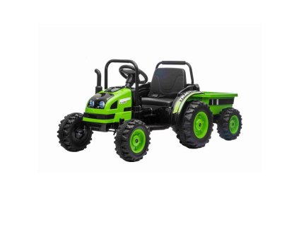 Elektrický Traktor POWER s vlečkou, zelený, Pohon zadných kolies, 12V batéria