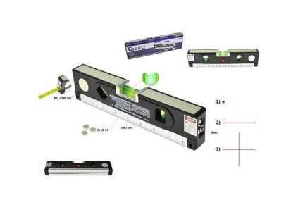 Laserová vodováha s metrom 1,5 m - GEKO G03311