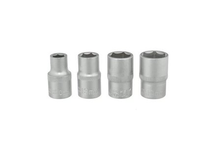 Nástrčková hlavice 1/2" (10-13-17-19mm) 4ks - GEKO G10163