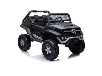 LeanToys l3967 Elektrické autíčko Mercedes Unimog, 4x4, 12V, 2,4 GHz dialkové ovládanie, otváravé dvere, čierna