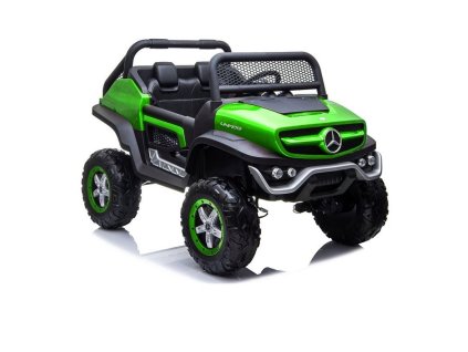 LeanToys l3970 Elektrické autíčko Mercedes Unimog, 4x4, 12V, 2,4 GHz dialkové ovládanie, otváravé dvere, zelená