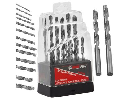 Sada vrtákov HSS do kovu 13ks 2mm - 8mm - MAR-POL M22299
