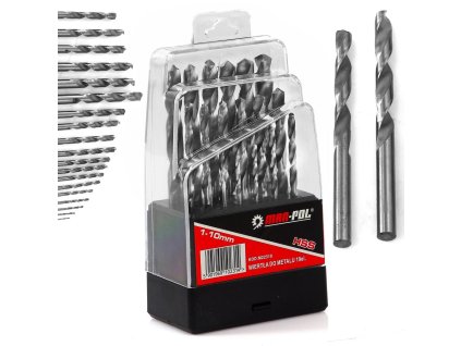 Sada vrtákov HSS do kovu 19ks 1mm - 10mm - MAR-POL M22300