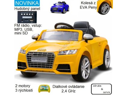 Joko Elektrické autíčko AUDI TT ROADSTER, 2x45W motor, žlté PA0143 ZO