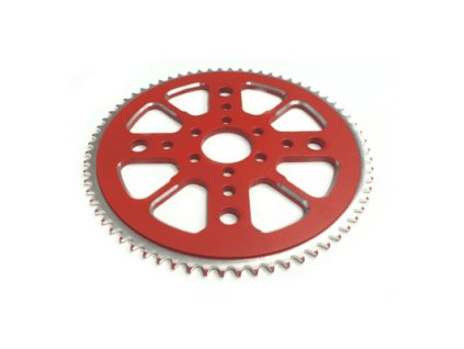 Rozeta CNC Alu pre minibike 72 zubov - červená (tund127)