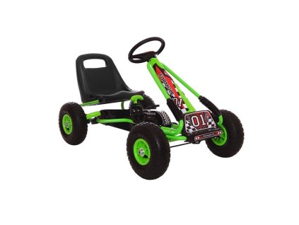 Majlo Toys Detská šliapacia motokára s nafukovacími kolesami Formule 15 zelená