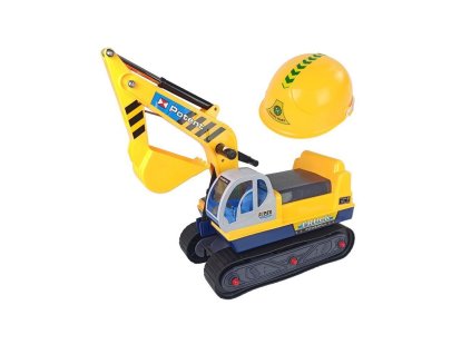 LeanToys Bager s veľkou lyžicou a prilbou, žltá