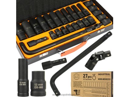 Kvalitná sada nástrčných kľúčov CR-MO 1/2" 27 ks BJC - M58233