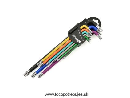 Kľúče Torx dlhé, farebné T10-T50 9 dielov S2 - Tvardy T00123