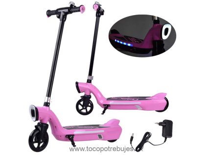 Elektrická Kolobežka 12V 45W s LED osvetlením, nosnosť 50kg, ružová
