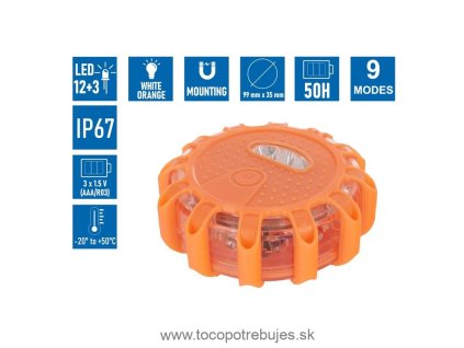 Výstražné LED svetlo, 9 funkcií - GEKO G01829