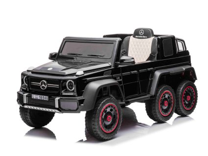 Elektrické autíčko Mercedes-Benz G63 AMG 6X6, Jednomiestne, čierné, 6 Kolies s nezávislým odpružením, Pohon 2 x 45W, 12V10AH Batéria, Plastové kolesá a sedadlo, Diaľkové ovládanie, Licencované