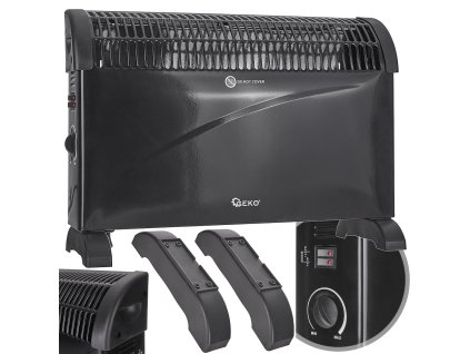 Konvektorový ohrievač čierny s termostatom 2000W GEKO G80437