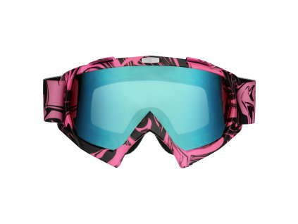 Růžové Cross/MTB brýle - modro-zelené sklo