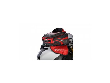 Tankbag na motocykel M30R, OXFORD (čierny/červený, s magnetickou základňou, objem 30 l)