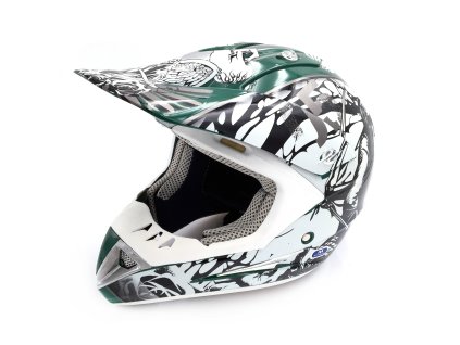 Motocrossová přilba Heipe H1 Skull- Zelená