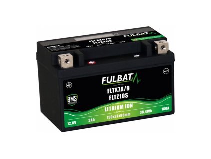 Lithiová baterie LiFePO4 YTX7A-BS, YTX9-BS, YTZ10S-BS FULBAT 12V, 3Ah, 180A, hmotnost 0,65 kg, 150x87x93