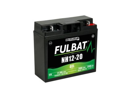Baterie 12V, NH12-20 GEL, 20Ah, 250A, bezúdržbová GEL technologie 186x82x171 FULBAT (aktivovaná ve výrobě)