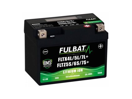 Lithiová baterie LiFePO4 YTX4L-BS, YTX5L-BS, YTZ5S-BS FULBAT 12V, 3Ah, 180A, hmotnost 0,60 kg, 107x56x85