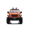 Elektrické autíčko JEEP Wrangler, Jednomiestne, Oranžové, Koženkové sedadlá, Rádio s Bluetooth prehrávačom, SD/USB vstup, Pohon 4x4, Lítiová batéria, EVA kolesá, Odpružená náprava, 2,4 GHz Dialkové Ovládanie