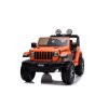 Elektrické autíčko JEEP Wrangler, Jednomiestne, Oranžové, Koženkové sedadlá, Rádio s Bluetooth prehrávačom, SD/USB vstup, Pohon 4x4, Lítiová batéria, EVA kolesá, Odpružená náprava, 2,4 GHz Dialkové Ovládanie