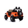 Elektrické autíčko JEEP Wrangler, Jednomiestne, Oranžové, Koženkové sedadlá, Rádio s Bluetooth prehrávačom, SD/USB vstup, Pohon 4x4, Lítiová batéria, EVA kolesá, Odpružená náprava, 2,4 GHz Dialkové Ovládanie