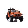 Elektrické autíčko JEEP Wrangler, Jednomiestne, Oranžové, Koženkové sedadlá, Rádio s Bluetooth prehrávačom, SD/USB vstup, Pohon 4x4, Lítiová batéria, EVA kolesá, Odpružená náprava, 2,4 GHz Dialkové Ovládanie
