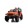 Elektrické autíčko JEEP Wrangler, Jednomiestne, Oranžové, Koženkové sedadlá, Rádio s Bluetooth prehrávačom, SD/USB vstup, Pohon 4x4, Lítiová batéria, EVA kolesá, Odpružená náprava, 2,4 GHz Dialkové Ovládanie