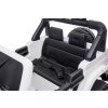 Elektrické autíčko JEEP Wrangler, Jednomiestne, Biele, Koženkové sedadlá, Rádio s Bluetooth prehrávačom, SD/USB vstup, Pohon 4x4, Lítiová batéria, EVA kolesá, Odpružená náprava, 2,4 GHz Dialkové Ovládanie