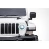 Elektrické autíčko JEEP Wrangler, Jednomiestne, Biele, Koženkové sedadlá, Rádio s Bluetooth prehrávačom, SD/USB vstup, Pohon 4x4, Lítiová batéria, EVA kolesá, Odpružená náprava, 2,4 GHz Dialkové Ovládanie