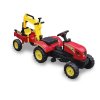 LeanToys Veľký traktor s prívesom, červená