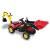 LeanToys Šľapací traktor s buldozérom a červenou lyžicou, červená