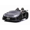 Zánovné elektrické autíčko Lamborghini Aventador 24V Dvojmiestne, čierne lakované, 2,4 GHz DO, Mäkké PU Sedadlá, LCD Displej, odpruženie, vertikálne otváravé dvere, mäkké EVA kolesá, 2 X 45W MOTOR, ORIGINAL licencia