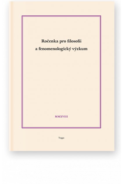 1254 rocenka pro filosofii a fenomenologicky vyzkum 2018