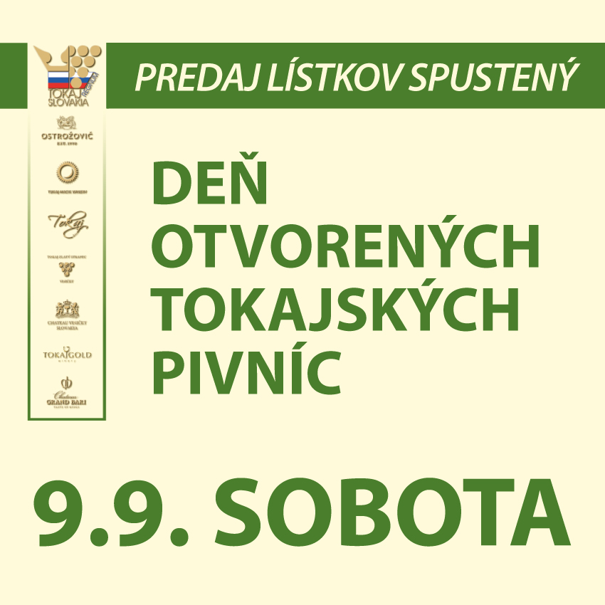 DEŇ OTVORENÝCH TOKAJSKÝCH PIVNÍC  9.9.2023