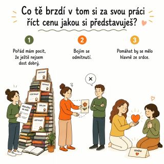 Co tě nejvíc brzdí v tom, aby sis řekla o cenu, kterou si opravdu přeješ? 💛 Možná máš pocit, že ještě nejsi dost dobrá....