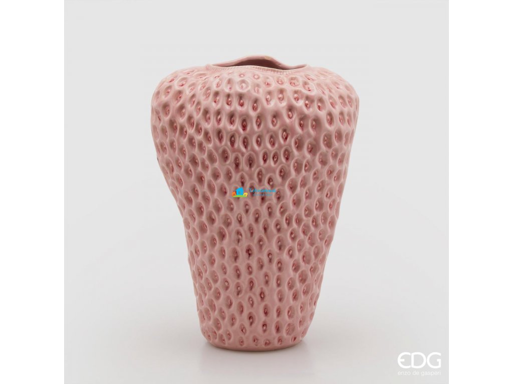 Keramická váza ve tvaru jahody, růžová, 37 cm - TokraHome