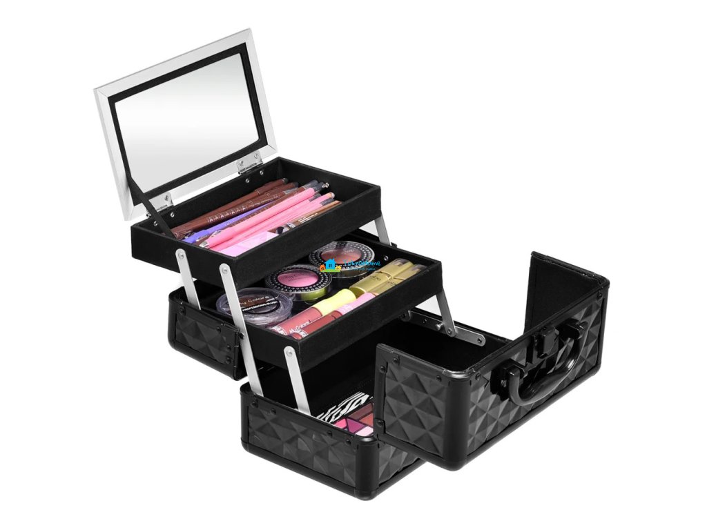 Kosmetický kufřík uzamykatelný, černý