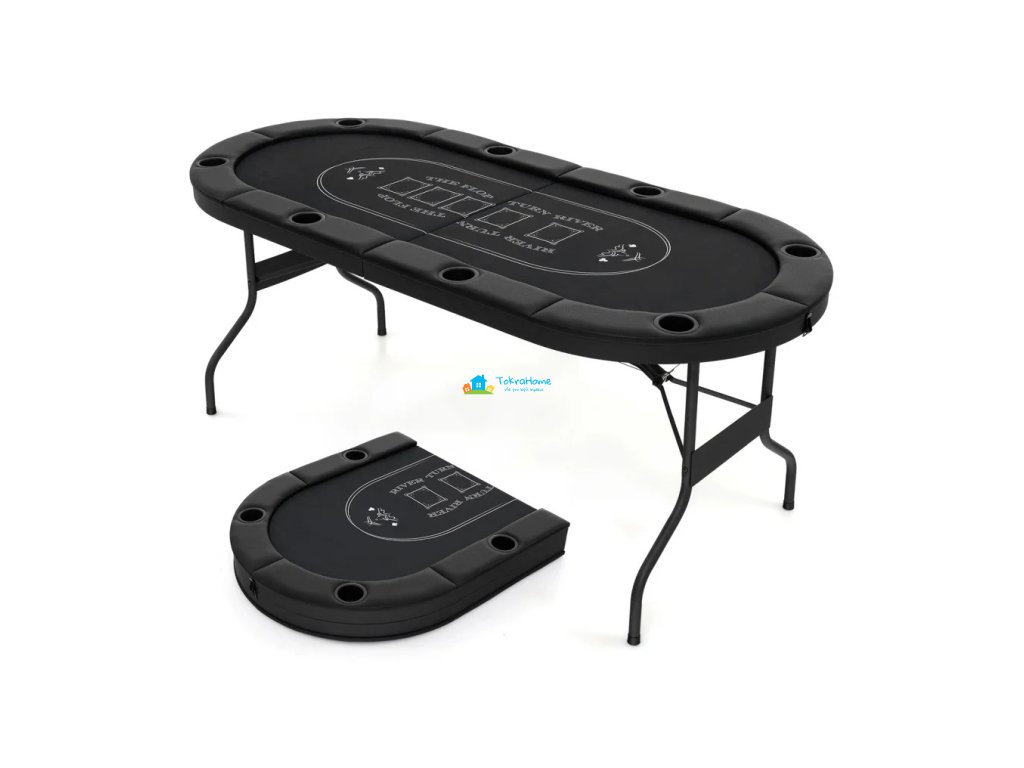 Skládací pokerový stůl pro 6-8 hráčů, 180 cm